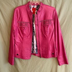 V Cristina Pink bomber jacket